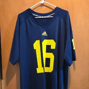 Adidas Men's Dark Blue Jersey with Yellow Accents